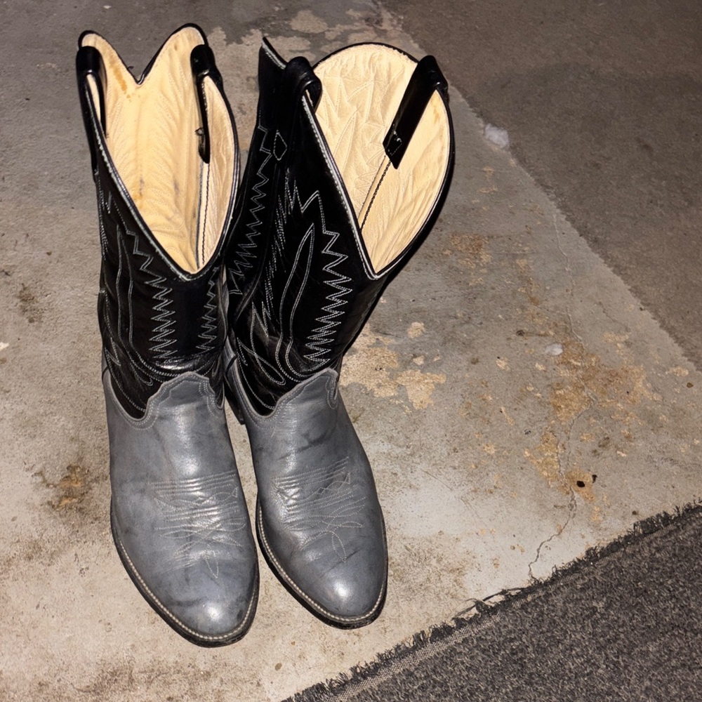 Mason Black and Gray Men's Leather Boots